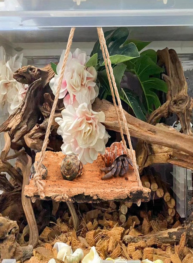 Oooct Hermit Crab Climbing Toy, Natural Wooden Reptile Swing Toy, Pet Cage Tank Aquarium Accessories for Hermit Crab Lizard Chameleon Hamster Guinea Pig Chinchilla Bird Parrot - Image 3